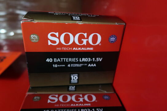 40 pk. Sogo batterier, LR03 / AAA - pakke med 4 stk.