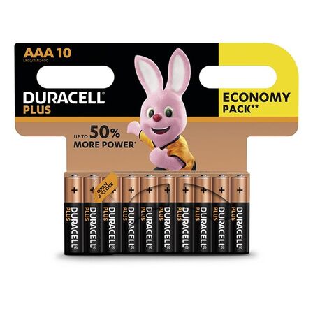 12 pk. Duracell Plus Power AAA batterier 10 stk