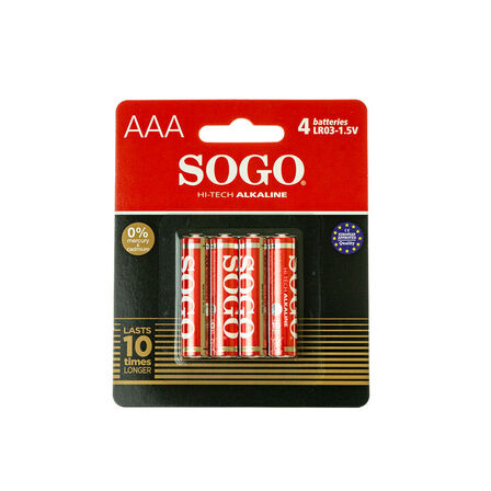 40 pk. Sogo batterier, LR03 / AAA - pakke med 4 stk.