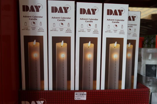 4 stk. LED kalenderlys med fjernbetjening Hvid - 28 cm