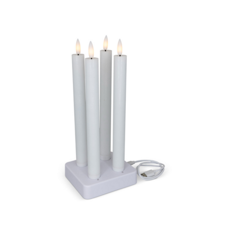 2 pk. LED stagelys genopladelige med base 4 stk. 22,5 cm