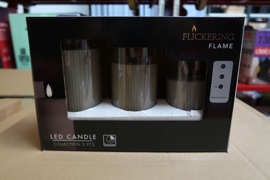 3 pk. Grå/Grøn LED lys sæt af 3 stk. med riller Ø7 cm