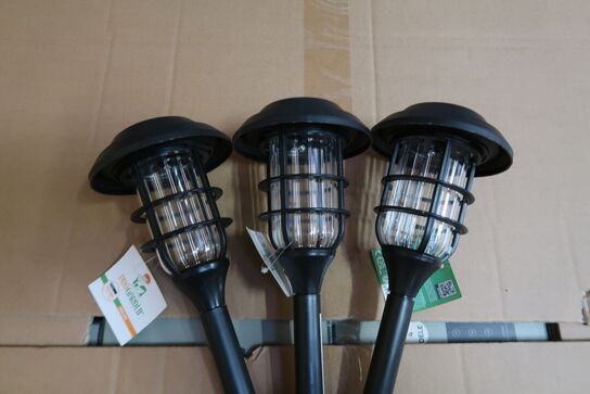 15 stk. Solar LED havefakkel sort Ø7,5xH26,5 cm