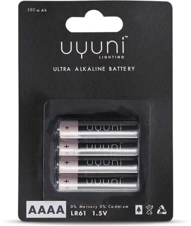 16 pk. Uyuni Lighting Ultra alkaline batteri LR61 1,5V 4 stk.