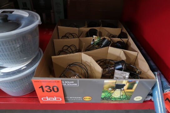 12 stk. Solcelle lanterne/lampe metal sort 