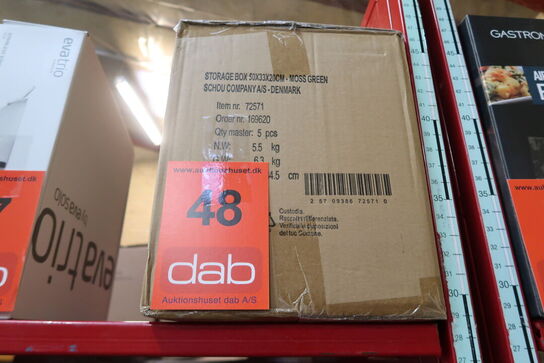 5 stk. Stabelbar foldekasse mosgrøn 50x33x20 cm