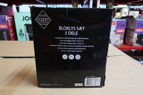 2 pk. LED Bloklyssæt - 9 dele
