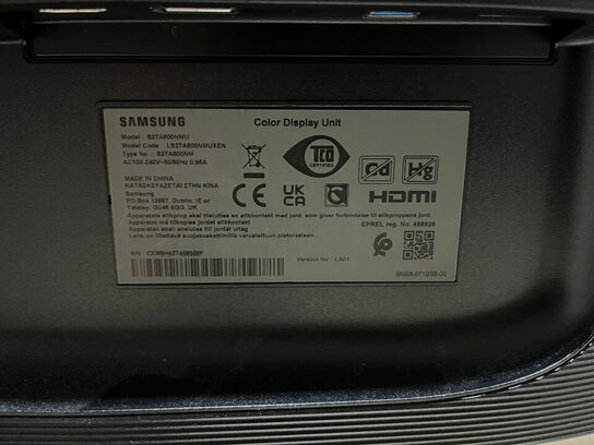 2 stk. 27" monitor, SAMSUNG S27A800NMU