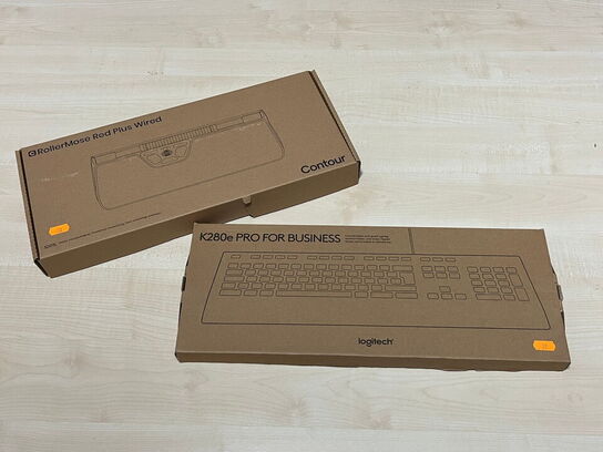 1 stk. tastatur, LOGITECH K280e Pro og 1 stk. rollermose