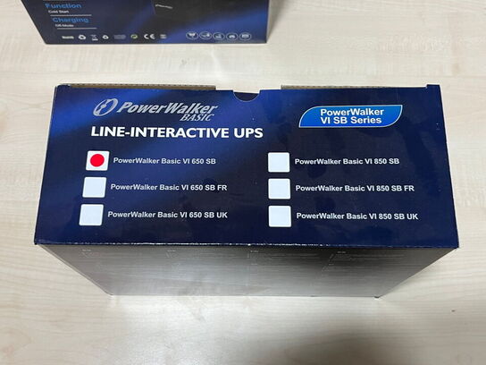 2 stk. UPS, PowerWalker Basic. Line- Interactive UPS. Vi 6540 SB