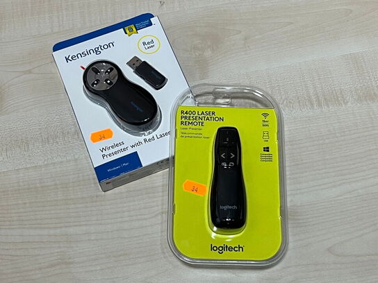 2 stk. Laser pegepinde, KENSINGTON og LOGITECH