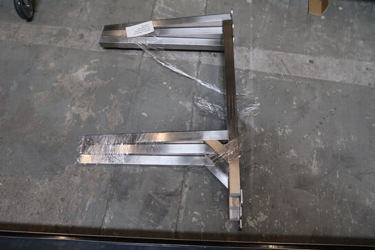 Rustfri dobbelt hylde 2200x500x25 mm.