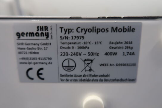 Coolsculpting Machine Shr Germany Cryolipos Mobile