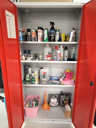 Indhold i skab (se beskrivelse)