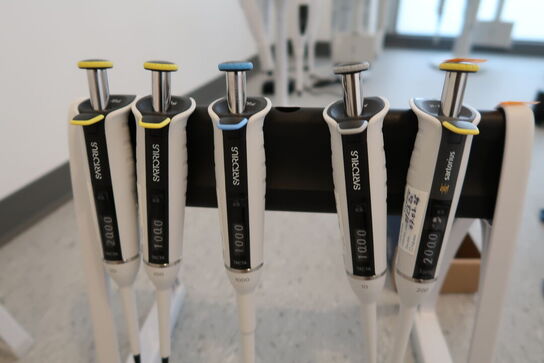 Stativ med 5 stk. pipetter SARTORIUS