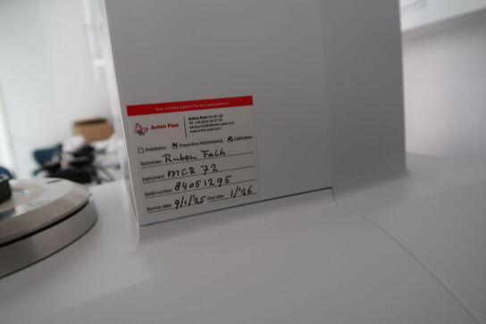 Rheometer ANTON PAAR MCR 72 med div. Udstyr