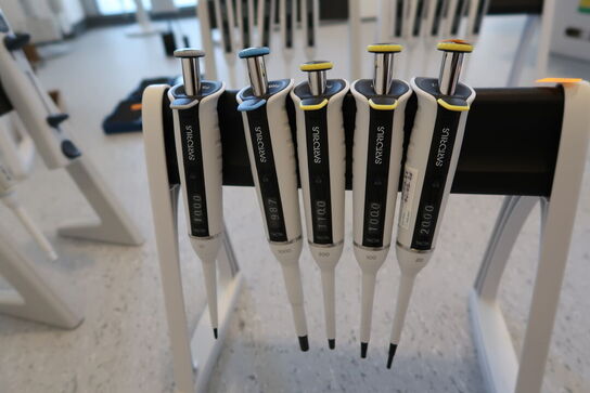 Stativ med 5 stk. pipetter SARTORIUS