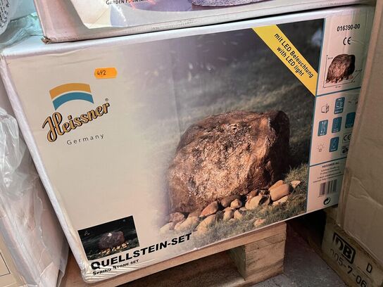 Parti springvand og figurer