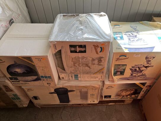 Parti springvand og figurer