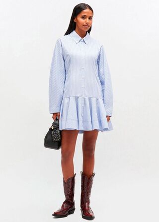 Stripe Cotton Buttoned Mini Dress GANNI Str.: 40