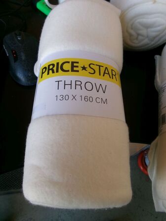 10 stk. plaid, hvid fleece