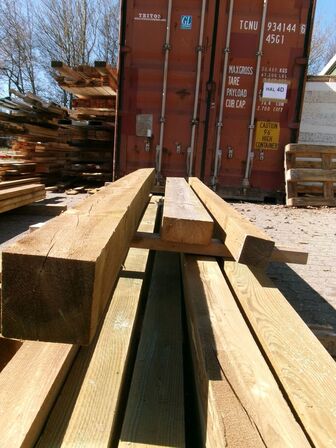 3 stk. stolper, trykimprægneret