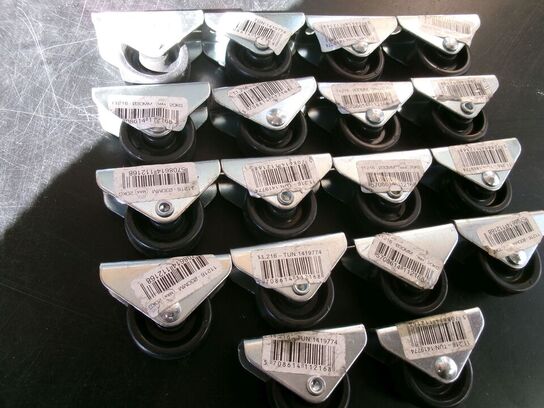 18 stk. møbelhjul Ø3 cm, platform 2 x 4,5 cm