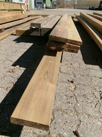 32,30 m terrassebrædder 2,8 x 12 cm, trykimprægneret 