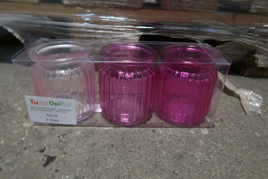 688 stk. 1799/3er Set Glas rillet pink assorteret Ø 24x8 H 9,5 cm