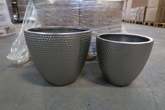 56 stk. 907/2 Potte-sæt Mateo sølvmat Ø 23 H 25 cm + Ø 25,5 H 30 cm 