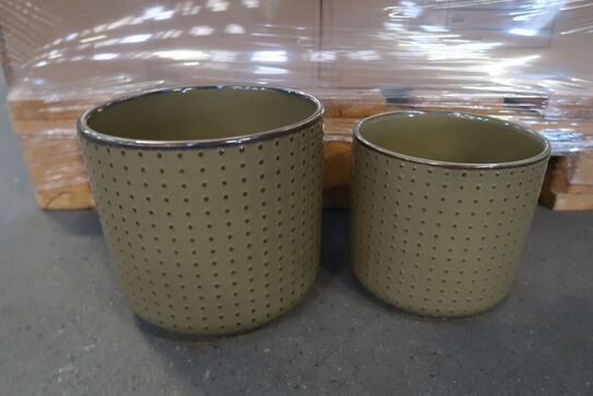 160 stk. 1061/2er Set Potte Kalle oliven Ø 16 H 15 / Ø 19,5 H 18,5