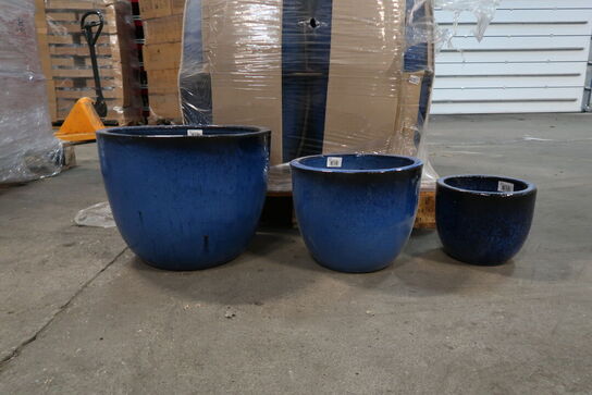 18 stk. Krukkesæt med 3 stk. i hver sæt - Ø 21/30/21 H 18/24/31 cm