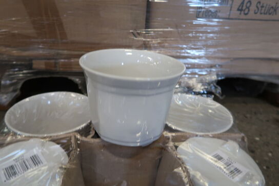 1488 stk. 101/11 Minipotte, 4 fødder hvid Ø 11 H 10 cm - Varenummer: 503343