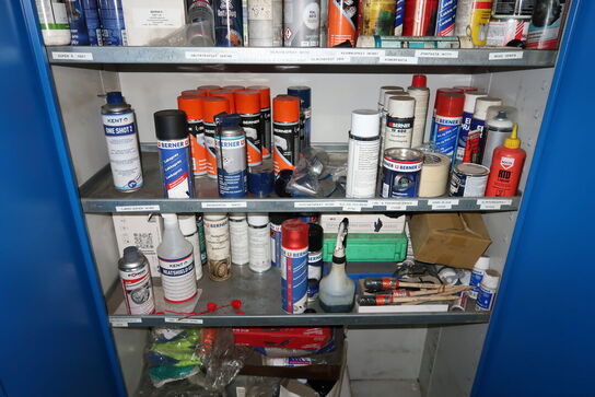 Stålskab med div. Plejemidler m.m.