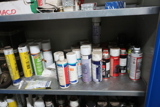 Stålskab med div. Plejemidler m.m.