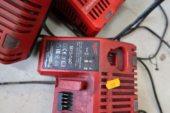 3 stk. ladere MILWAUKEE