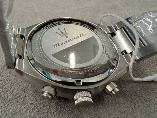 Armbåndsur MASERATI STILE 45 MM CHR BLUE DIAL BR SS+RG