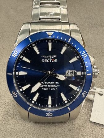 Armbåndsur SECTOR 450 41MM 3H AUTO BLUE DIAL BR SS