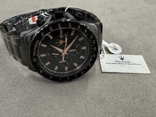 Armbåndsur MASERATI SFIDA 44 MM CHR BLACK DIAL BR BLACK