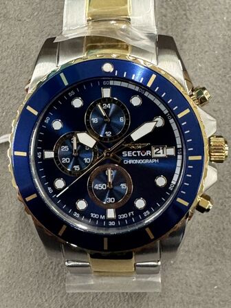 Armbåndsur SECTOR 450 43MM CHR BLUE DIAL BR SS+YG