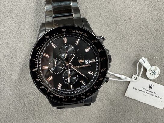 Armbåndsur MASERATI SFIDA 44 MM CHR BLACK DIAL BR BLACK