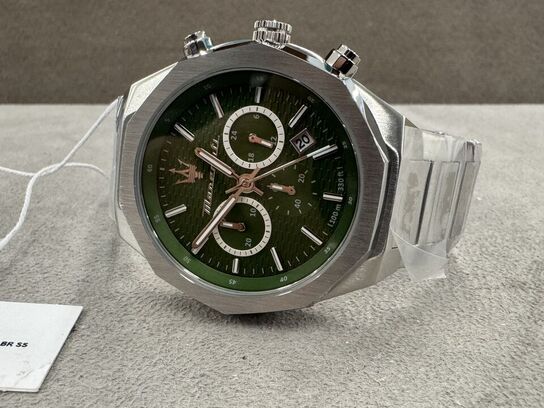 Armbåndsur MASERATI STILE 45 MM CHR GREEN DIAL BR SS