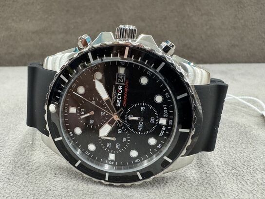 Armbåndsur SECTOR 450 43MM CHR BLACK DIAL BLACK SILICON ST