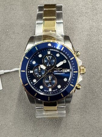 Armbåndsur SECTOR 450 43MM CHR BLUE DIAL BR SS+YG