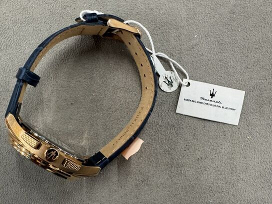 Armbåndsur MASERATI SORPASSO 42MM CHRO BLUE DIAL BLUE STRAP