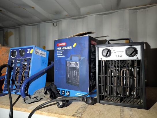 3 stk. varmeblæsere