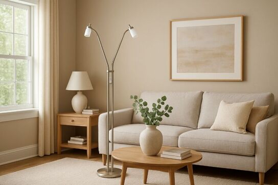 Leuchtendirekt Gulvlampe max 2 led læselampe stålglas(ubrugt)