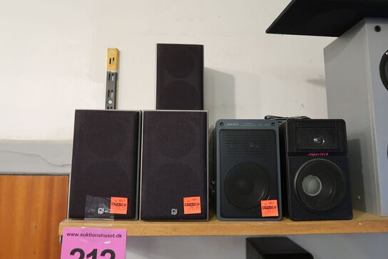 Stort parti højtalere m.m.