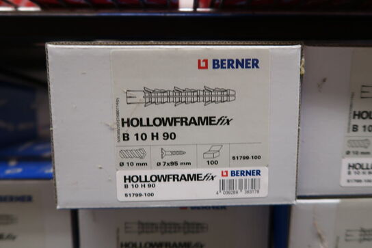 4 fag + 2 stativer med stort parti skruer, bolte m.m.