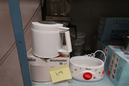 Parti køkkenudstyr m.m. - tøm 2 hylder 